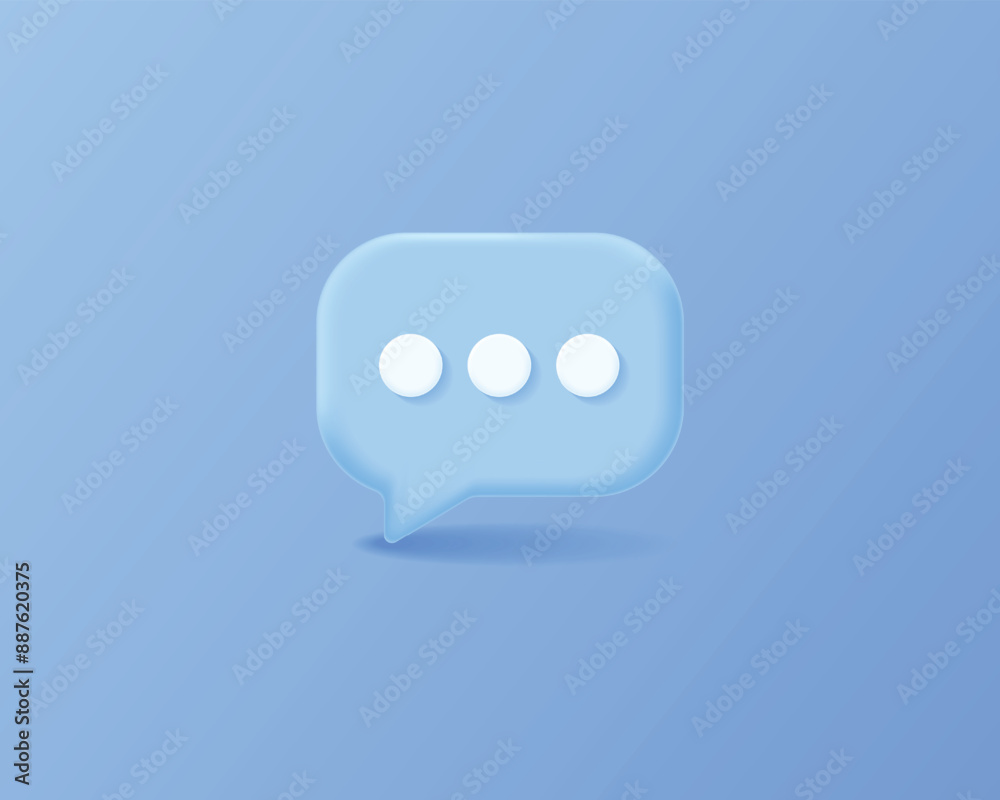 3d realistic chat comment, bubble speech icon design
