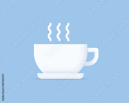 3d coffee cup realistic icon vector illustration