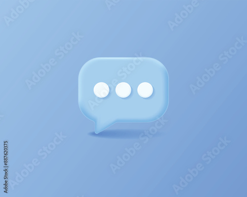 3d realistic chat comment, bubble speech icon design