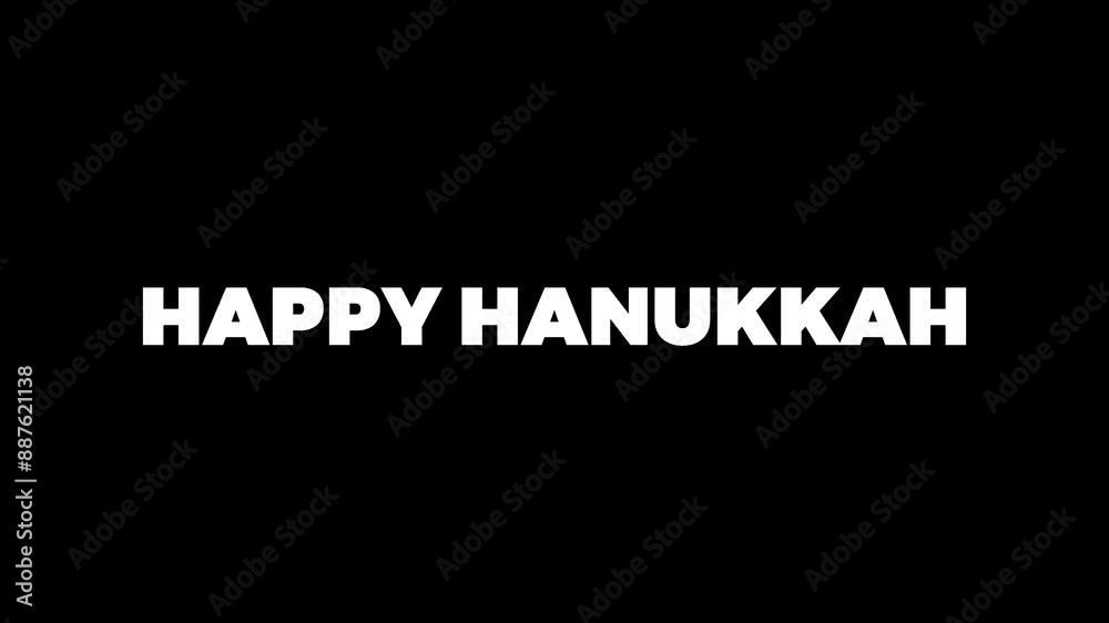 Line animation revealing the text Happy Hanukkah on a black background