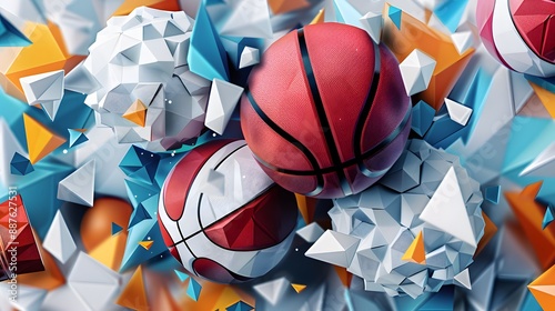 Discover the vibrant, abstract geometric ornament in this sport background, perfect for a national sports day celebration, Sharpen banner with space for text photo