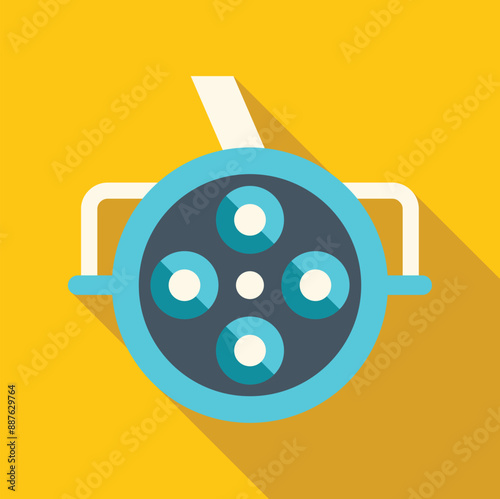 Modern medical equipment providing bright light for doctors working in a hospital operating room