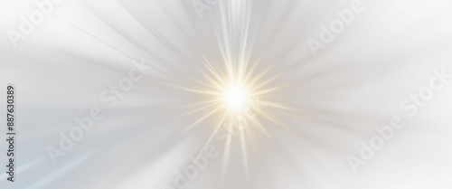 Light burst with radiant glow isolate on transparent background, cutout, png photo