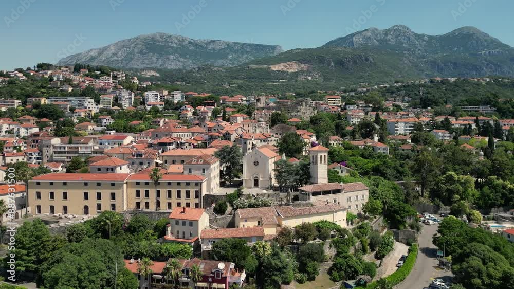 aerial view of Herceg Novi, aerial view on city, Montenegro aerial view of Herceg Novi, aerial view on city, Montenegro