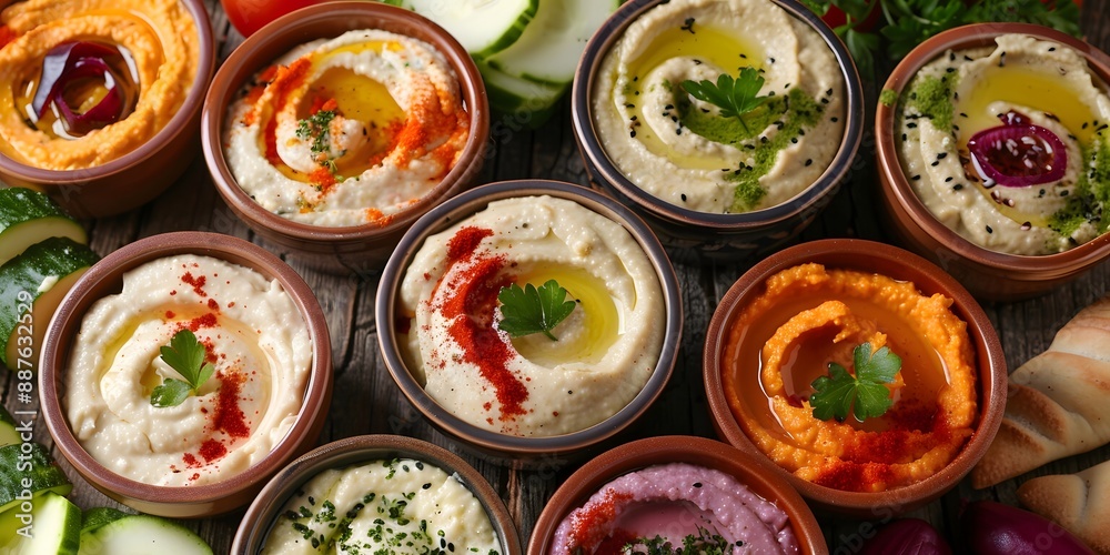 Variety of Hummus with Vegetable Dippers Flavorful Snack Options
Variety of Hummus with Vegetable Dippers Flavorful Snack Options