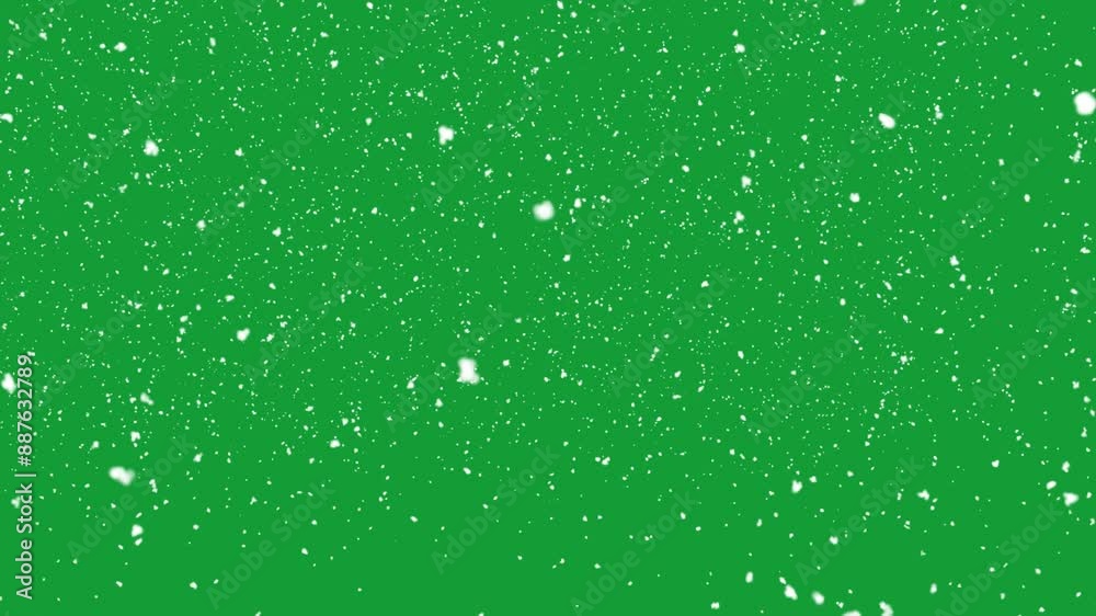 snow falling  on green screen