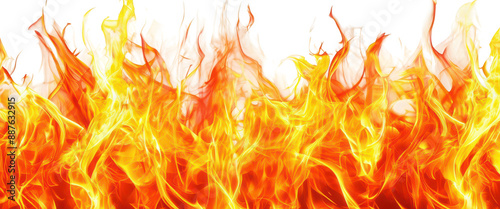 Dynamic flames and heat waves isolate on transparent background, cutout, png 