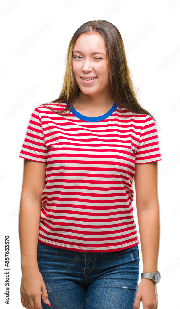 Young caucasian beautiful woman over isolated background winking looking at the camera with sexy expression, cheerful and happy face. Young caucasian beautiful woman over isolated background winking looking at the camera with sexy expression, cheerful and happy face.