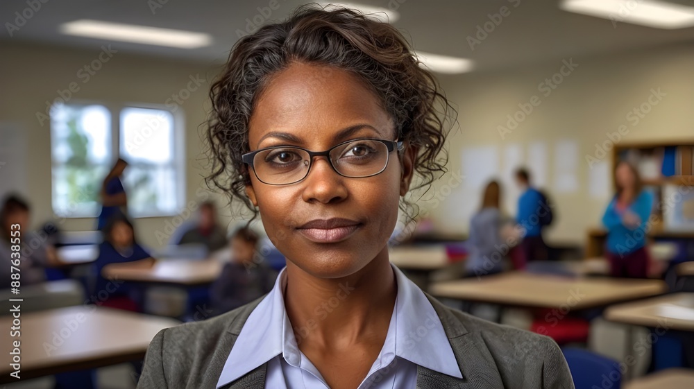 Fototapeta premium portrait of a businesswoman, portrait of a school teacher or university teacher