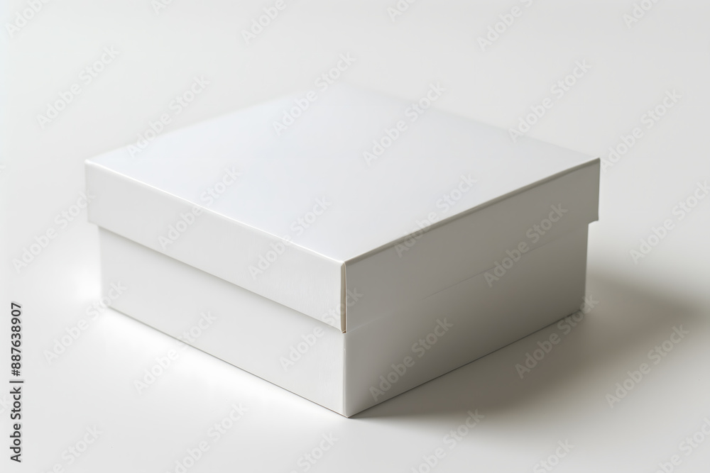 High-resolution photograph of a single white paper box isolated on white background High-resolution photograph of a single white paper box isolated on white background