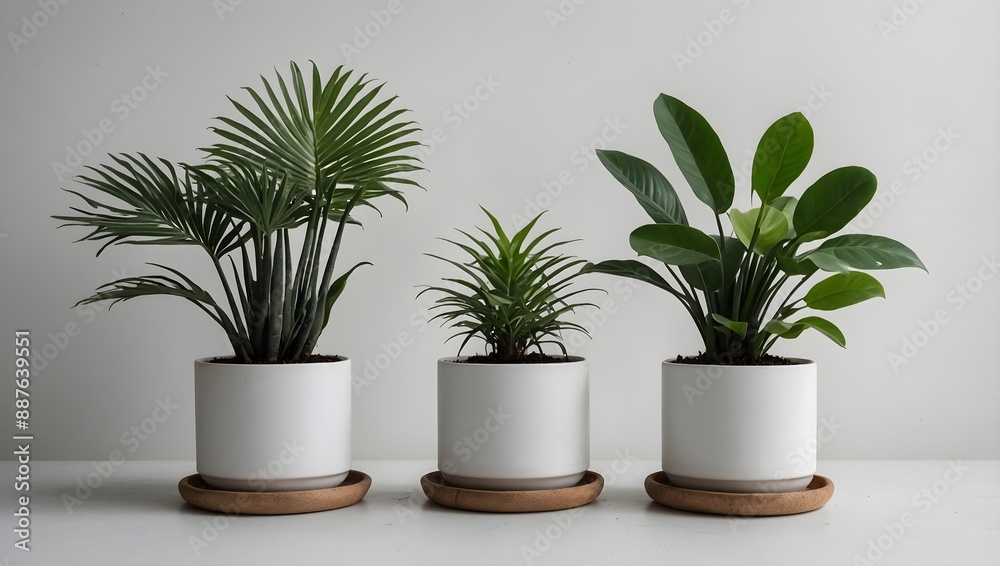 Set of Green plants in potted for interior decoration isolated on white background,houseplant for decorated in bedroom or living room, minimal natural health concept Set of Green plants in potted for interior decoration isolated on white background,houseplant for decorated in bedroom or living room, minimal natural health concept