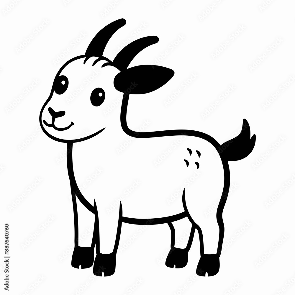 Cute goat vector silhouette illustration Cute goat vector silhouette illustration