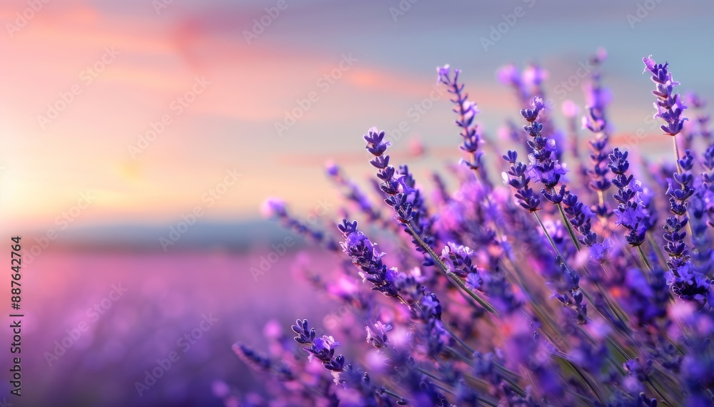 Fototapeta premium Blooming Lavender Field in Aromatic Pastel Paradise
