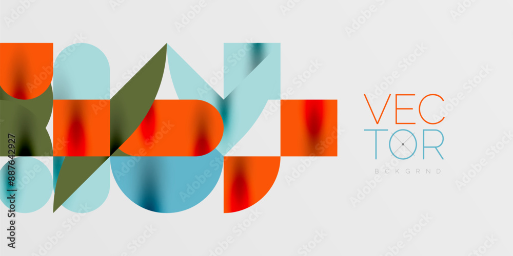 Circles, semi circles, squares and round shapes mosaic techno art. Vector Illustration For Wallpaper, Banner, Background, Card, Book Illustration, landing page Circles, semi circles, squares and round shapes mosaic techno art. Vector Illustration For Wallpaper, Banner, Background, Card, Book Illustration, landing page
