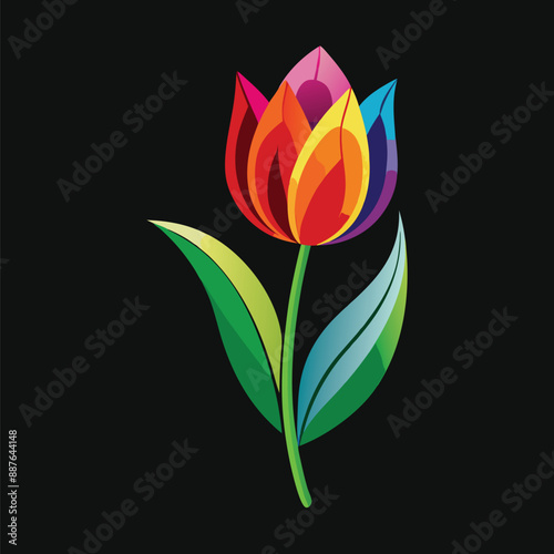 Beautiful Multicolor Flower vector design