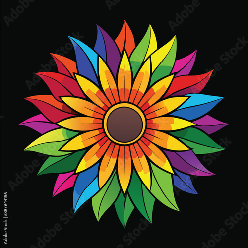 Beautiful Multicolor Flower vector design