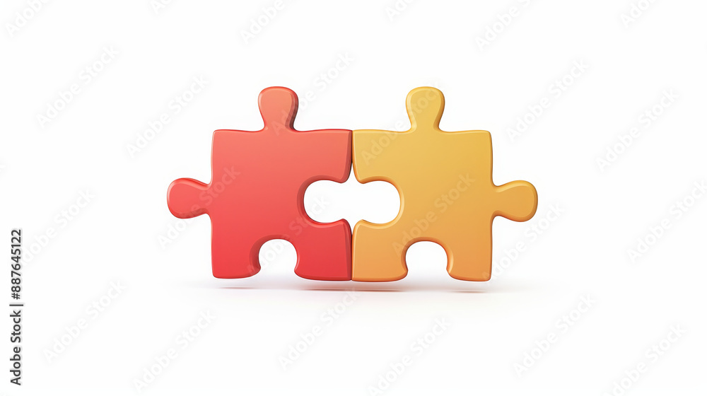Obraz premium a 3D-style puzzle vector icon illustrating jigsaw pieces connecting together, follow these guidelines