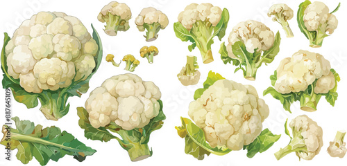 cauliflower watercolor clipart