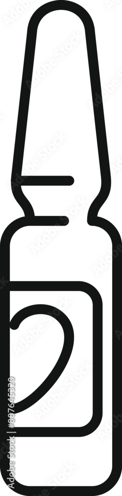 Line icon of a medical ampoule representing a cardiology treatment or a love potion Line icon of a medical ampoule representing a cardiology treatment or a love potion