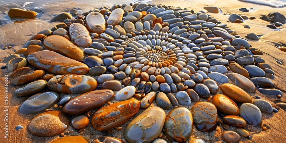 Obraz premium beach stone artwork, ai generated.