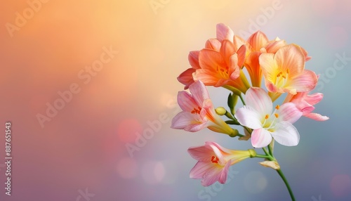 Blooming Freesia Flowers â€“ Exquisite Petals & Fragrance on Colorful Spring Canvas