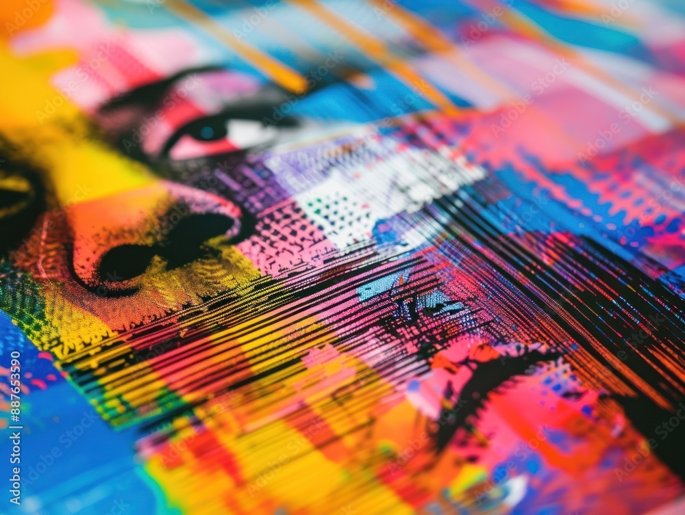 Abstract Close-up of a Colorful Painting Abstract Close-up of a Colorful Painting