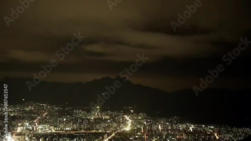 북한산 불암산 야경 하늘 구름 영상