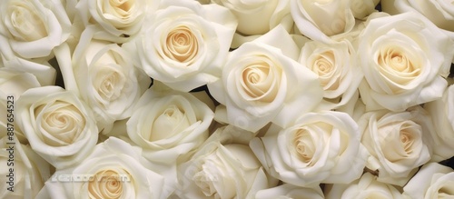 Close-Up of White Roses, Delicate and Soft