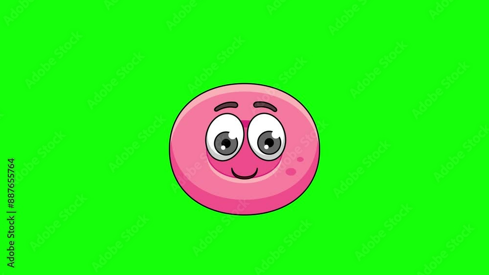 pink soap cartoon with a smiling face with heart eyes, emoji emoticon animation pink soap cartoon with a smiling face with heart eyes, emoji emoticon animation