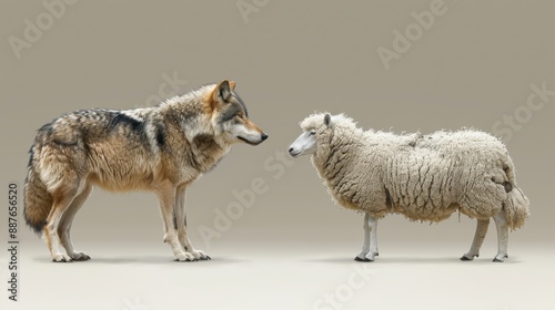 Wolf pretending to be a sheep concept