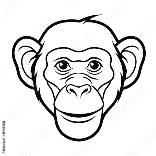 Chimpanzee vector, Silhouette, illustration
