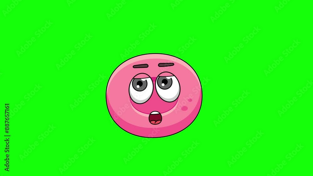 pink soap cartoon facing with rolling eye, emoji emoticon animation pink soap cartoon facing with rolling eye, emoji emoticon animation