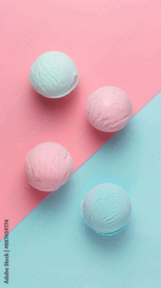 Colorful ice cream balls Colorful ice cream balls