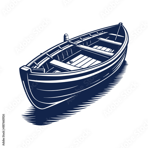 Silhouette of Wooden fishing boat