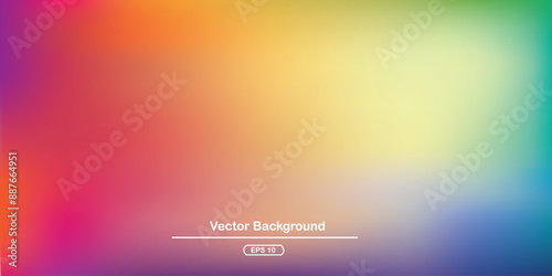 Abstract blurred gradient mesh background in bright rainbow colors. Colorful smooth banner template.