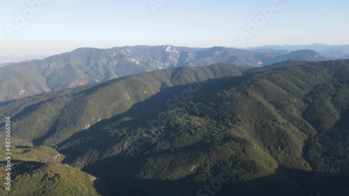 Aerial view of Rhodopes Mountain near village of Yavrovo, Plovdiv Region, Bulgaria photo