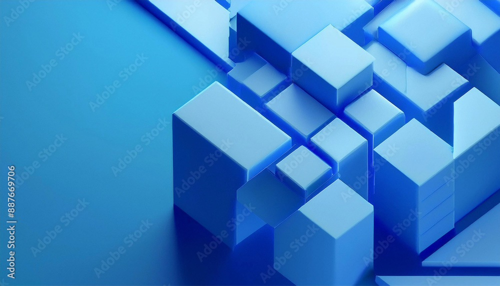 Obraz premium Abstract Background with 3d blue geometric, 3d render