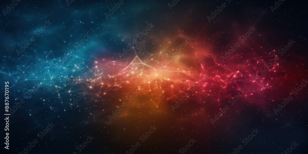 Fototapeta premium Abstract Space Background With Red and Blue Nebulae