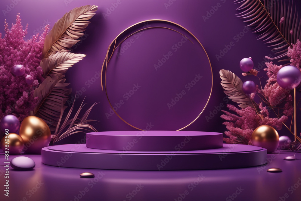 podium mockup background, purple background for presentation of cosmetic 3d render
podium mockup background, purple background for presentation of cosmetic 3d render