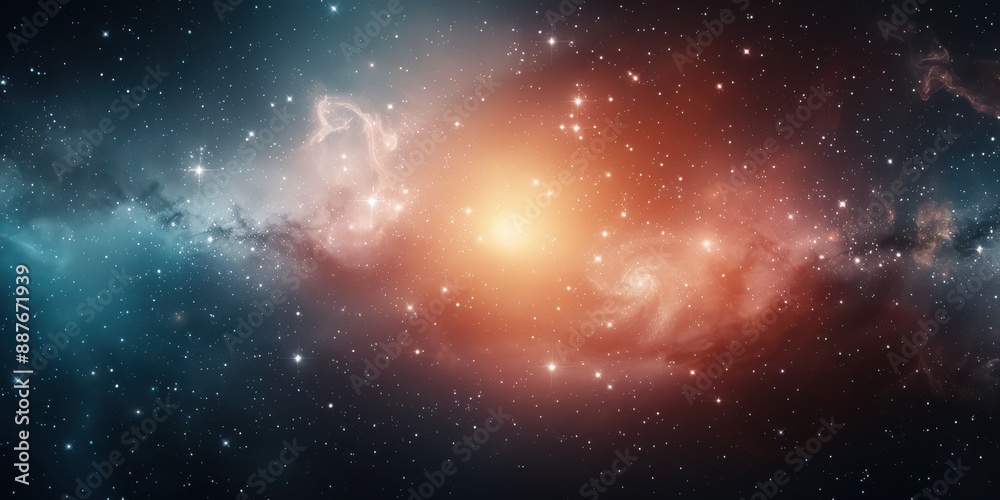 Fototapeta premium Abstract Space Background With Nebulae and Stars