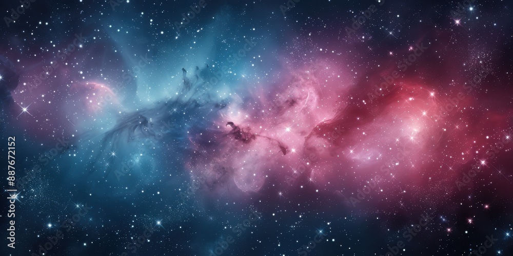 Obraz premium Abstract Space Nebula Illustration