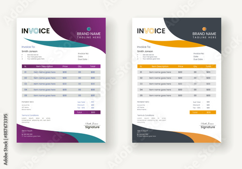 Modern and Corporate Invoice Design Template for your business
