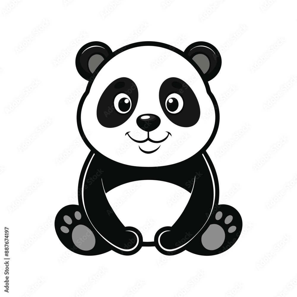 Naklejka premium Panda Silhouette Vector illustration 