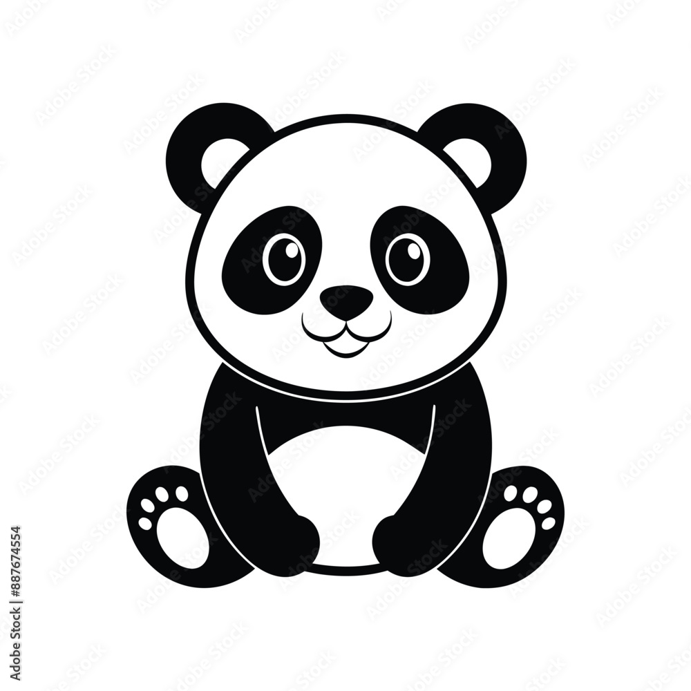 Fototapeta premium Panda Silhouette Vector illustration