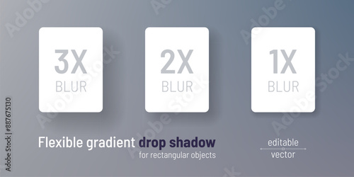 Drop shadow realistic mockup design or button press states. 