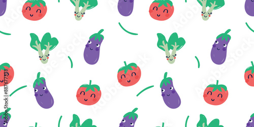 A vegetables seamless pattern are used for wallpapers, banners, packaging, interior design, for notebook covers, textile etc. hand-drawn vector decorative design. Healthy natural vitamin food