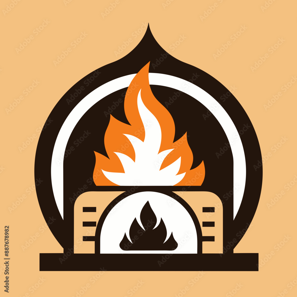 Firewood Oven And Wood Fired Logo Design Vector Art Illustration Template Firewood Oven And Wood Fired Logo Design Vector Art Illustration Template
