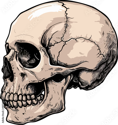 skull vector illustration isolated on transparent background. 
