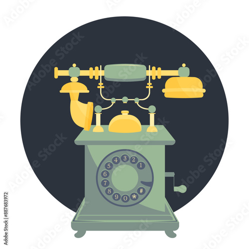 Old retro phone. Vintage communication