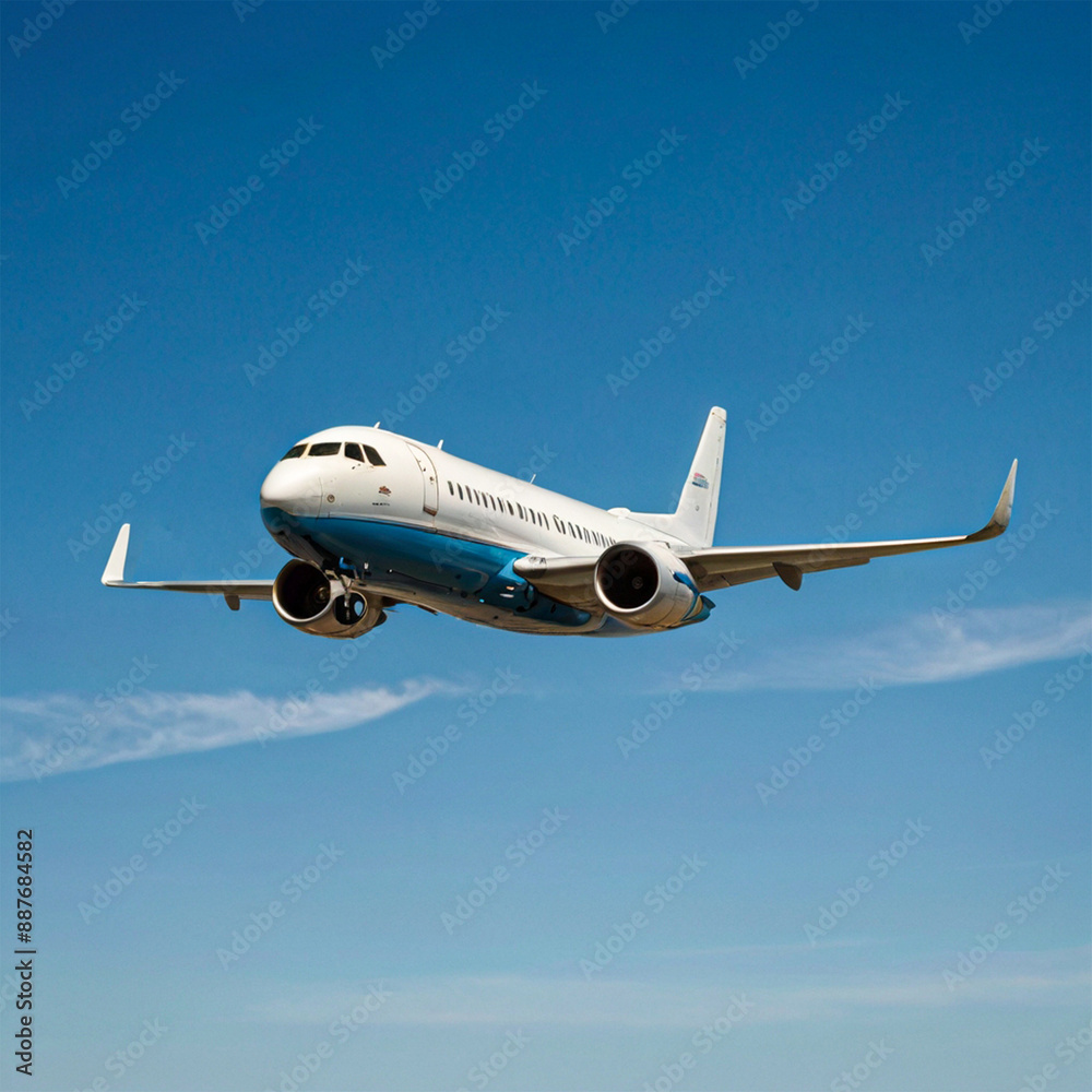 White passenger airplane flying in the sky amazing clouds in the background - Travel by air transport White passenger airplane flying in the sky amazing clouds in the background - Travel by air transport